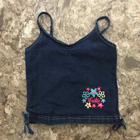 Chloe’s Closet Other - Embroidered Denim Spaghetti Strap Shirt - Size 4/5